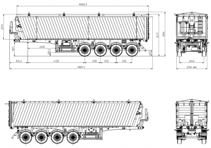 Semi-trailer Grain Truck DC4U51 - ЗАО «Сеспель»