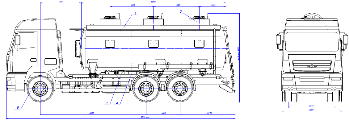 MAZ 6312В9 Tank Truck 465126 - технические характеристики