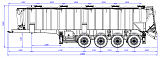 Vacuum steel semitrailer for bulk cargo transportation  SB4U28.1S-0000 - 1 |  ЗАО «Сеспель»