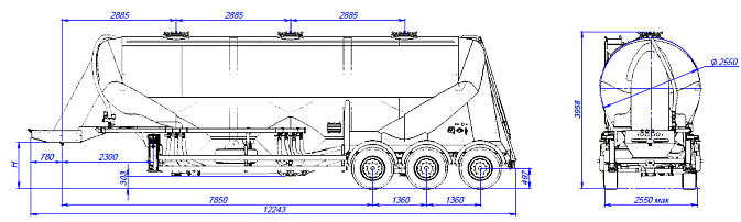 SF3U48_1A_02 fifth-wheel 1150, 1 compartment