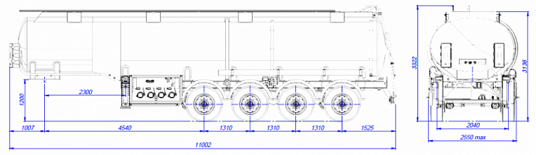 4-axle semitrailers - технические характеристики