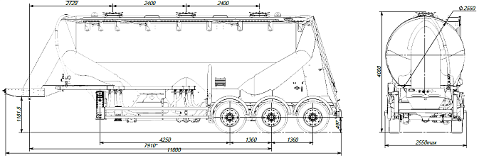 SF3U39.3A_21, fifth-wheel 1150, 3 compartments